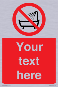 Custom Do not use this device in a bathtub shower or water-filled reservoir